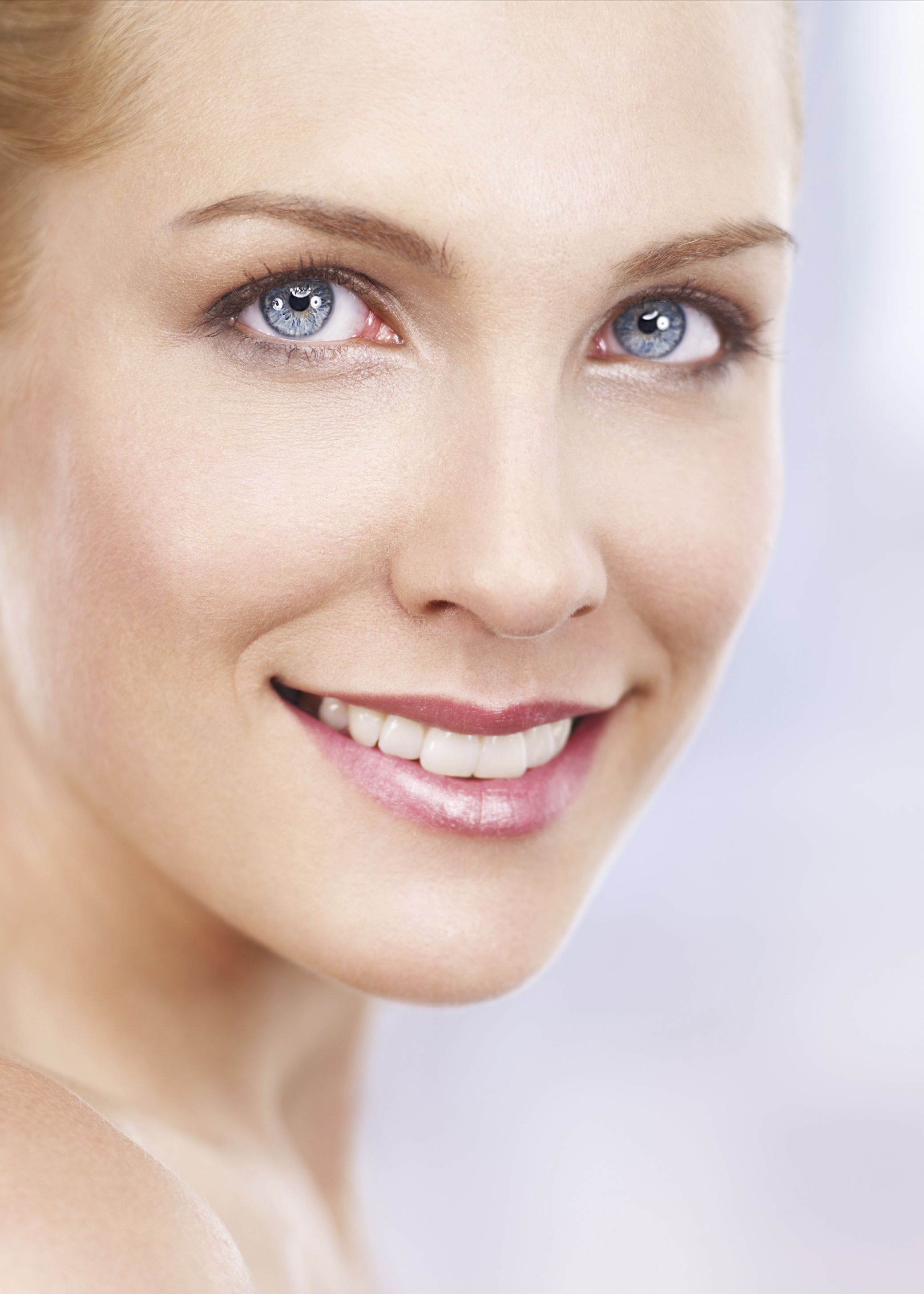 Close up of beautiful woman's smooth brow area